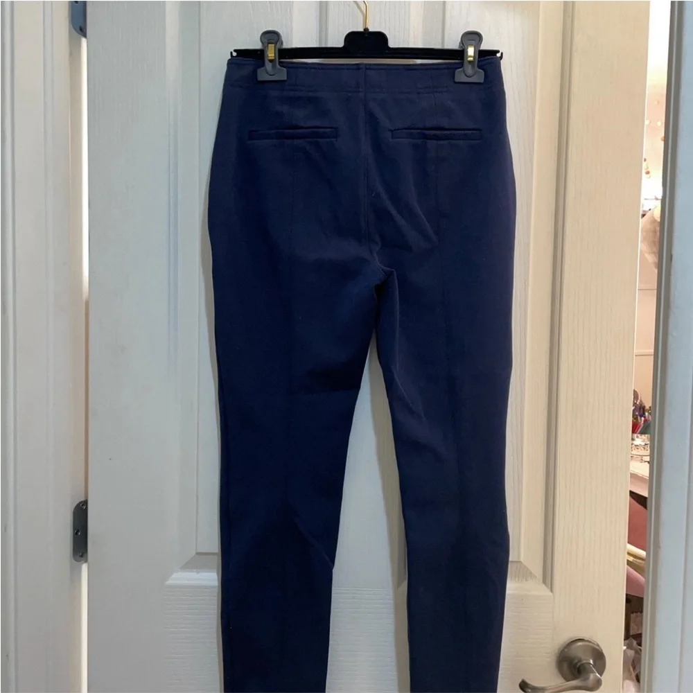 New by Anthropologie Bryson Tapered Pant Trouser Navy Blue Size 4 Office ANTHRO - Picture 5 of 10